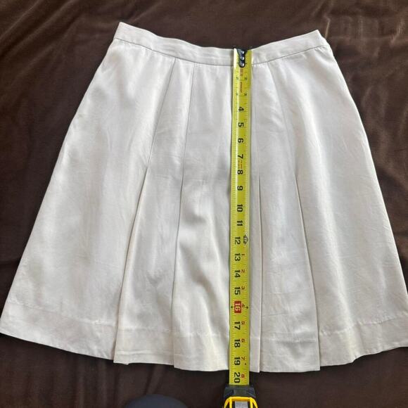 TALBOTS Vtg 90s/Y2K Light Khaki Pleated Mini Skirt Light Academia Preppy Sz 2 - Picture 4 of 6